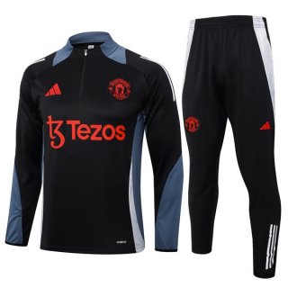 Felpa Allenamento Manchester United 2024/2025 Nero Grigio 3