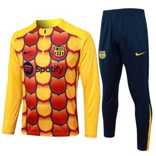 Felpa Allenamento Barcellona 2024/2025 Giallo Rosso 3