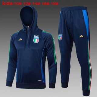 Bambino Felpa Cappuccio Italia 2024/2025 Blu 3