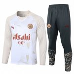 Felpa Allenamento Manchester City 2024/2025 Bianco Giallo Felpa Allenamento Manchester City 2024/2025 Bianco Giallo