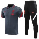 Polo Liverpool Set Completo 2020/2021 Grigio Nero Polo Liverpool Set Completo 2020/2021 Grigio Nero