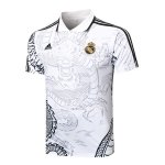 Polo Real Madrid 2024/2025 Bianco Nero 2 Polo Real Madrid 2024/2025 Bianco Nero 2