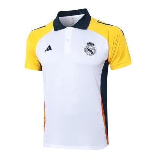 Polo Real Madrid 2024/2025 Bianco Giallo 2