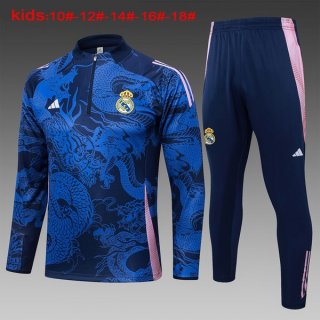 Bambino Felpa Allenamento Real Madrid 2024/2025 Blu 3