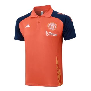 Polo Manchester United 2024/2025 Arancione Blu 2