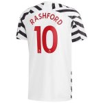 Maglia Manchester United NO.10 Rashford Terza 2020/2021 Bianco Maglia Manchester United NO.10 Rashford Terza 2020/2021 Bianco