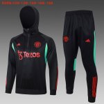 Bambino Felpa Cappuccio Manchester United 2024/2025 Nero Rosso Bambino Felpa Cappuccio Manchester United 2024/2025 Nero Rosso