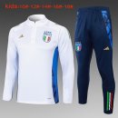 Bambino Felpa Allenamento Italia 2024/2025 Bianco Blu 3