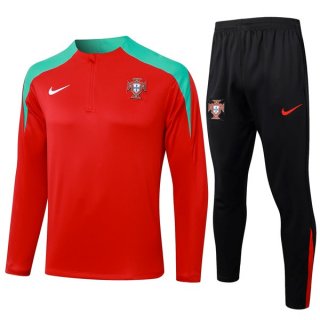 Felpa Allenamento Portogallo 2024/2025 Rosso Verde 3